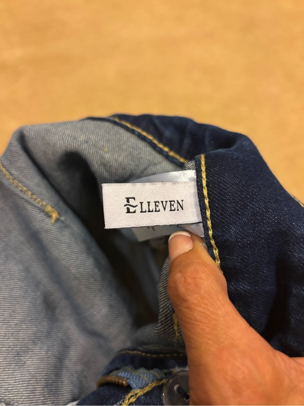 Elleven Wmns mini dark blue jean skirt.  Sz M. Very short. Look at measurements